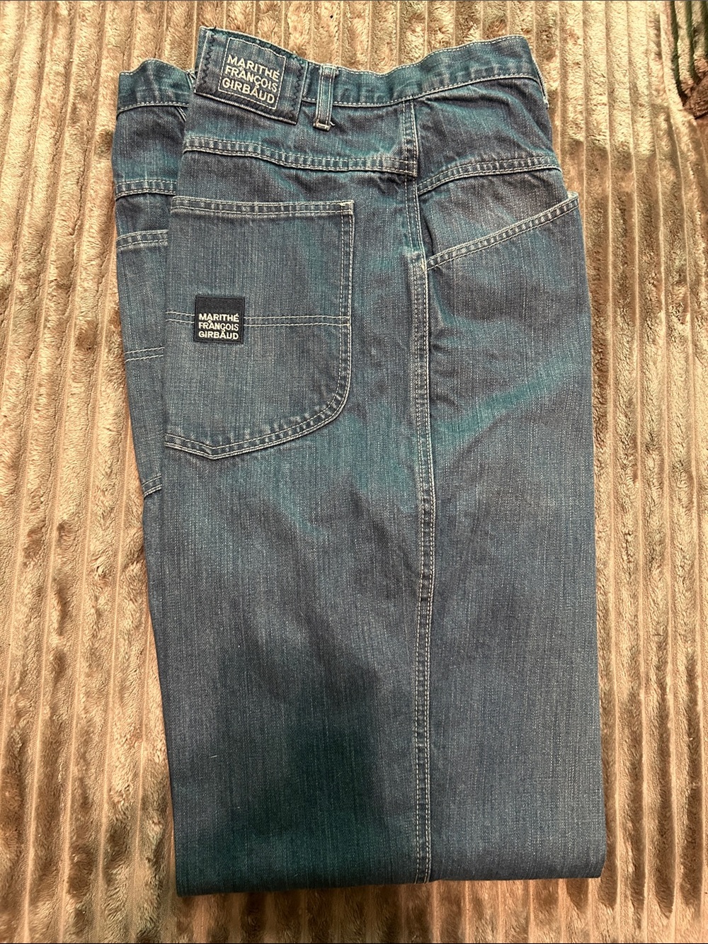 Marithe Francois Girbaud Men's Blue Relaxed Denim Jeans